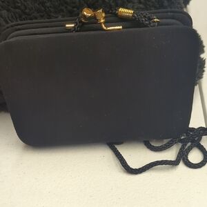Chic Black Clutch with Gold Accents